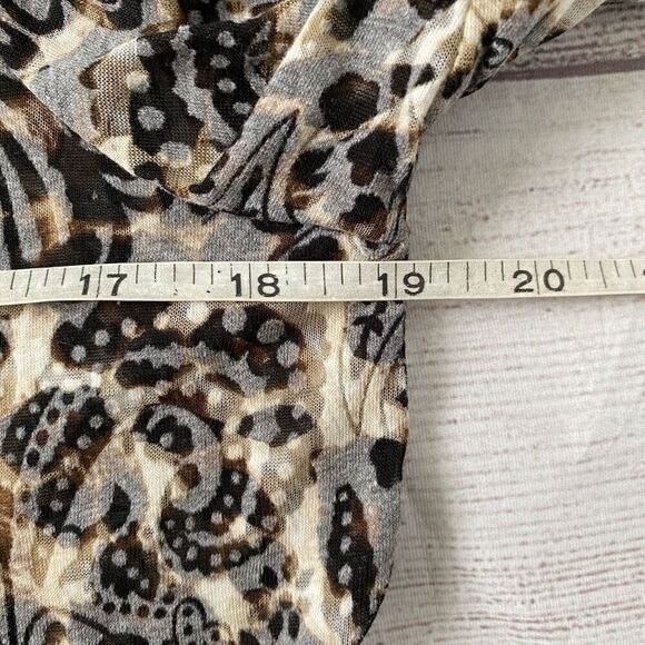 Cache women L cotton blend semi sheer w/back lace upper trim Longsleeve top - Picture 8 of 9